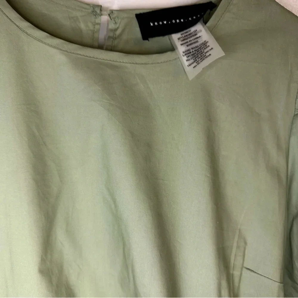 Know one Cares Poplin short sleeve Tiered mini Dress size S (B3)