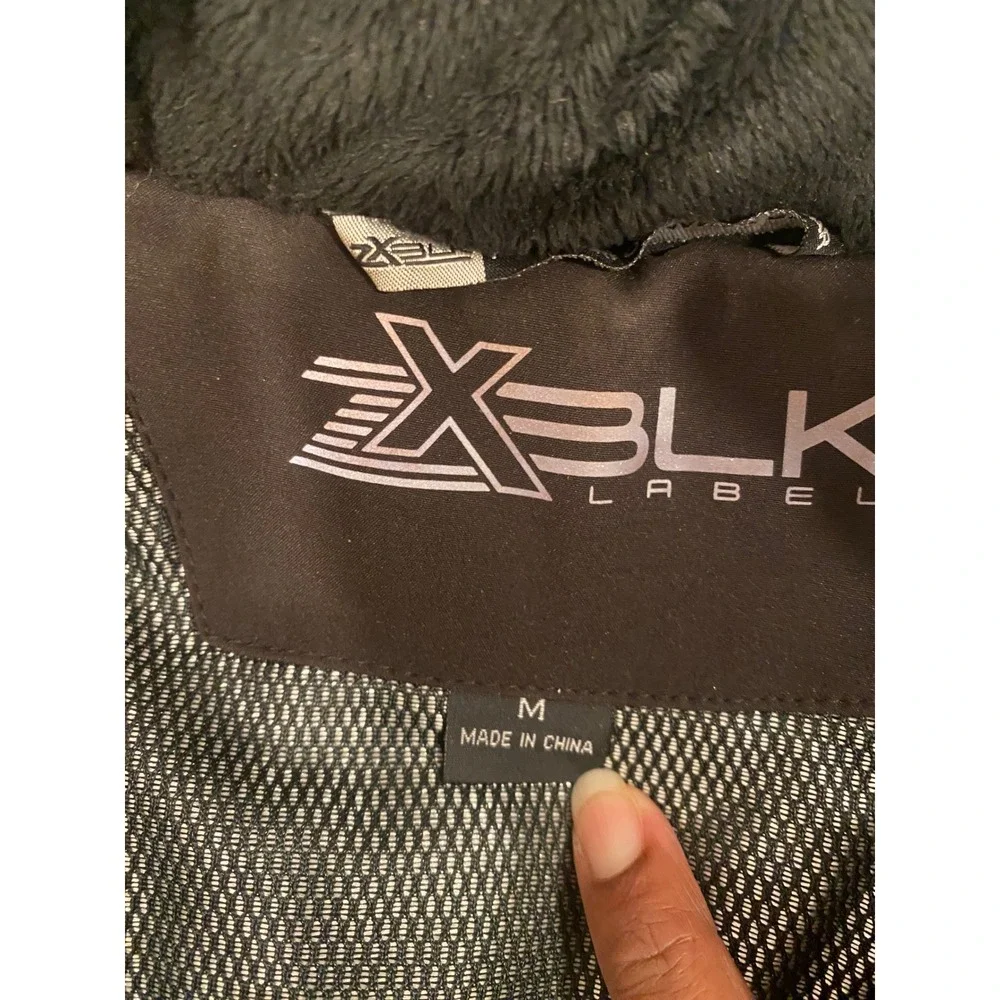 ZX BLK Label Coat Jacket Womens Medium Black Belted Softshell Hooded Ski Parka