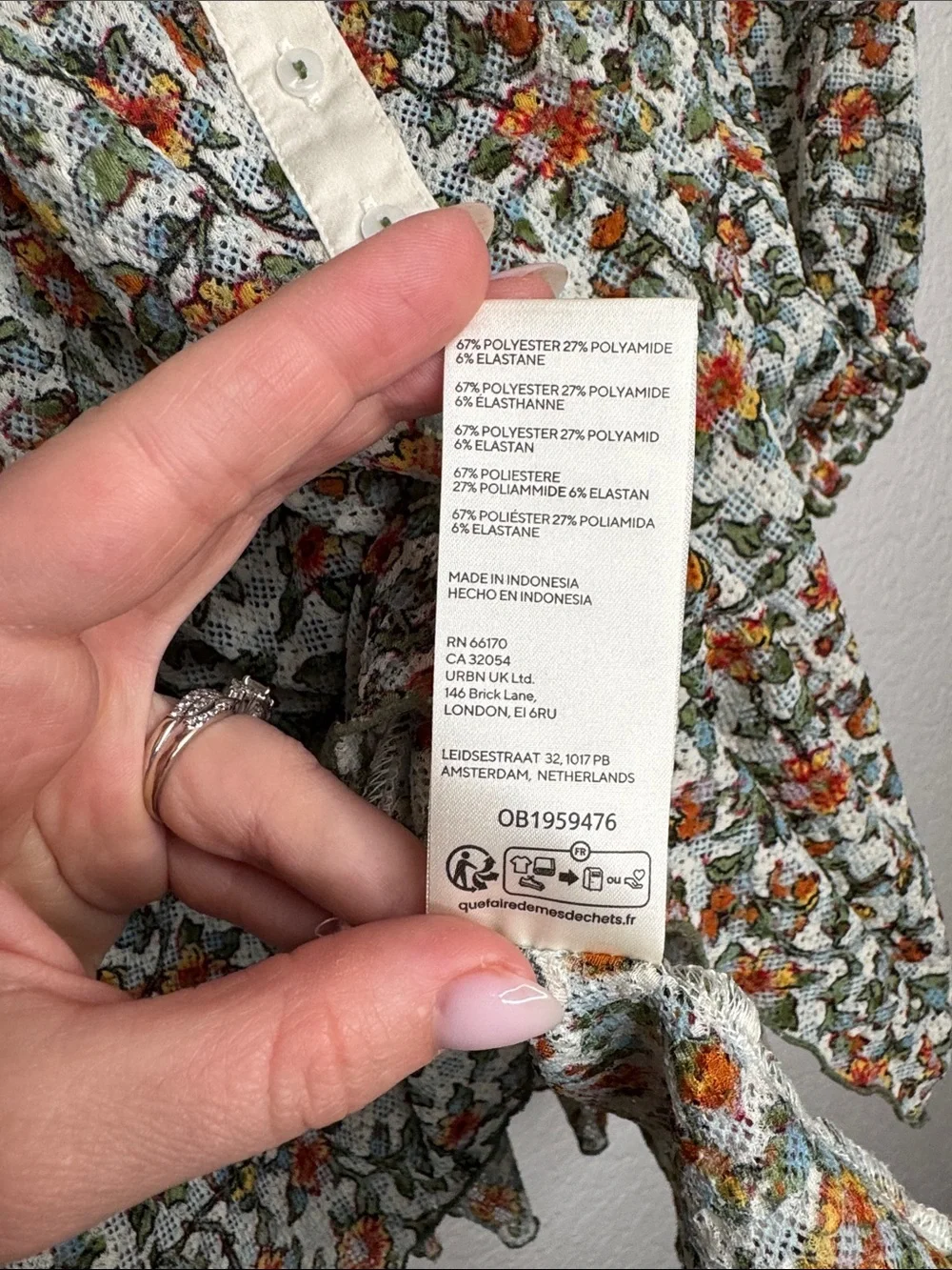 Free People Astra Peasant Top Floral Daisy Medium Summer Lightweight