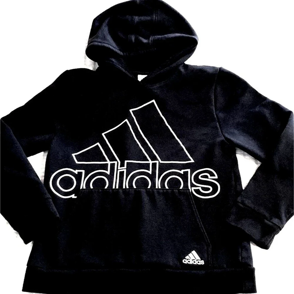 Adidas Logo Boy's Youth Hoodie (14-16) Black