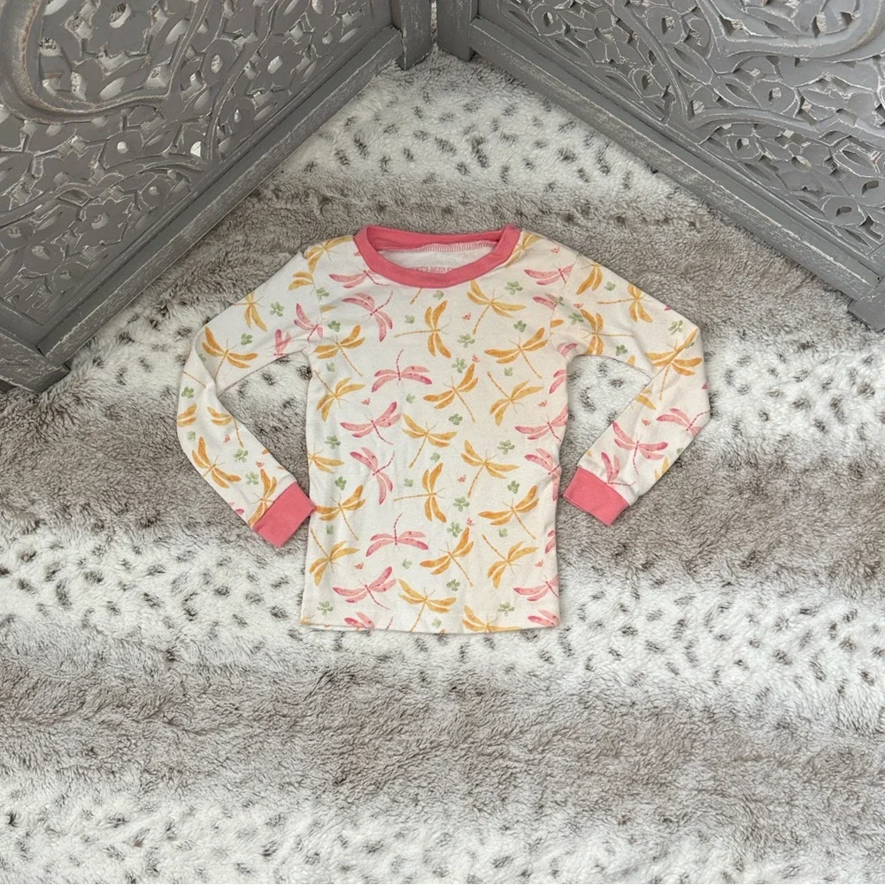 Burt’s Bees Kids long sleeve shirt girls 2T pastel dragonfly four leaf clover