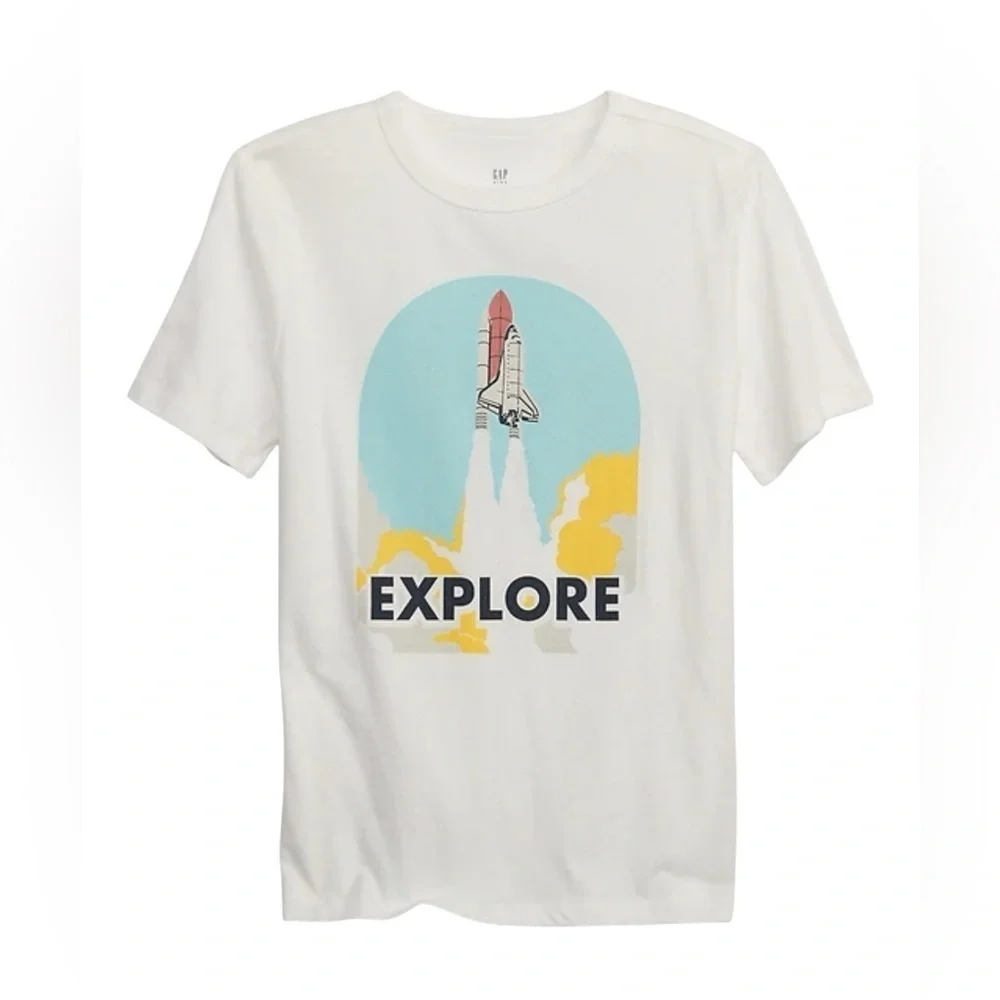 The Gap New Boys Graphic Explorer Tee 100% Cotton Size Small