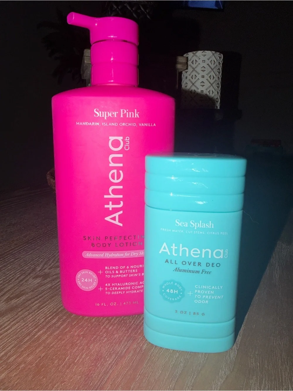 Athena Super Pink Lotion & Sea Splash Deodorant Duo
