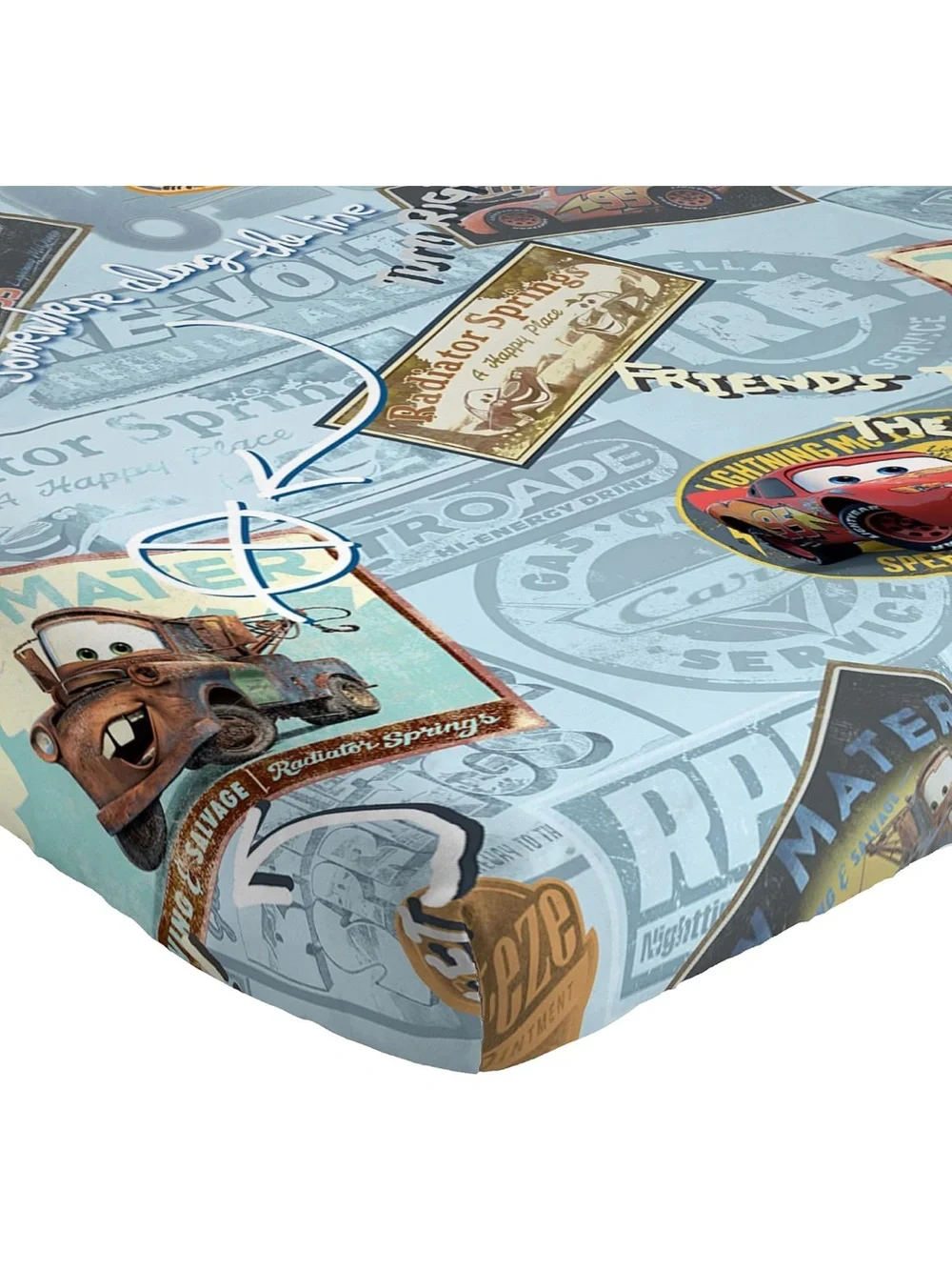 Jay Franco Kids Disney Pixar Cars Full Sheet Set Tow Mater Lightning McQueen