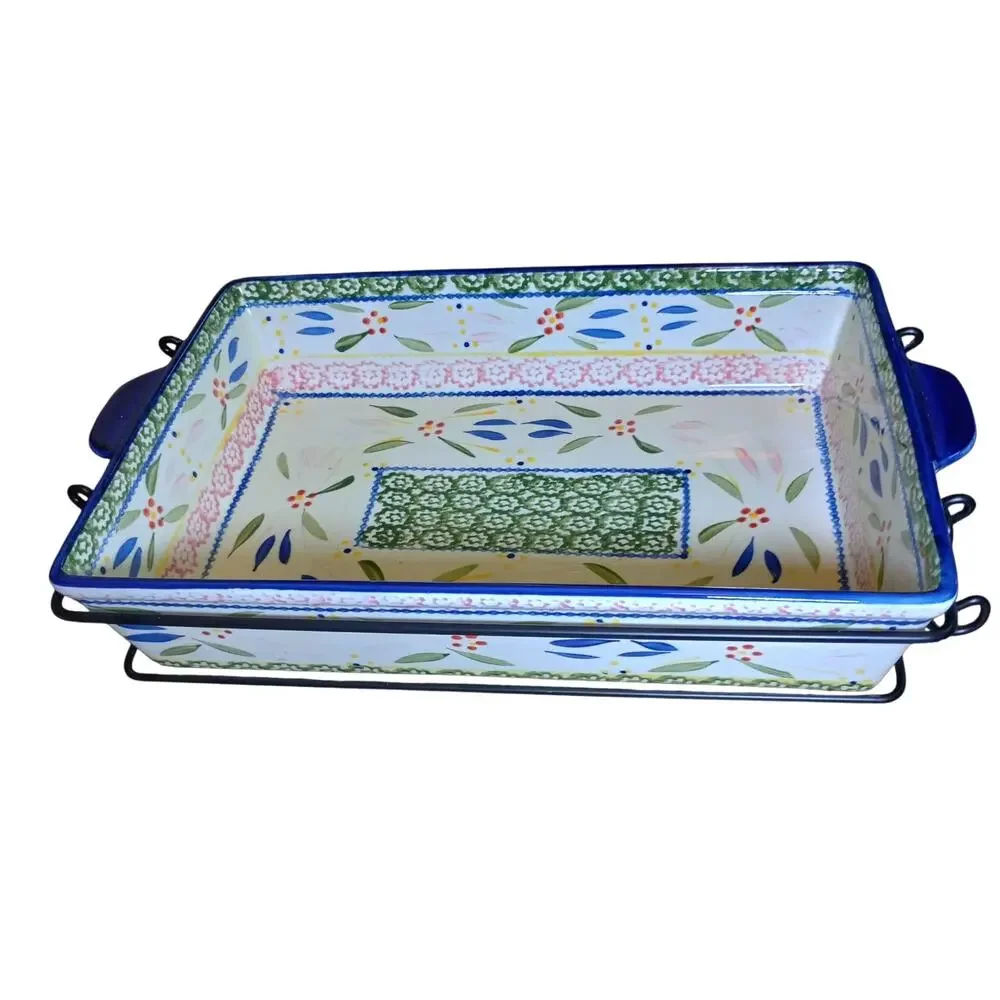 Temptations by Tara Old World Confetti, 4 Qt Casserole Baking Dish Pan 9x13 3pc