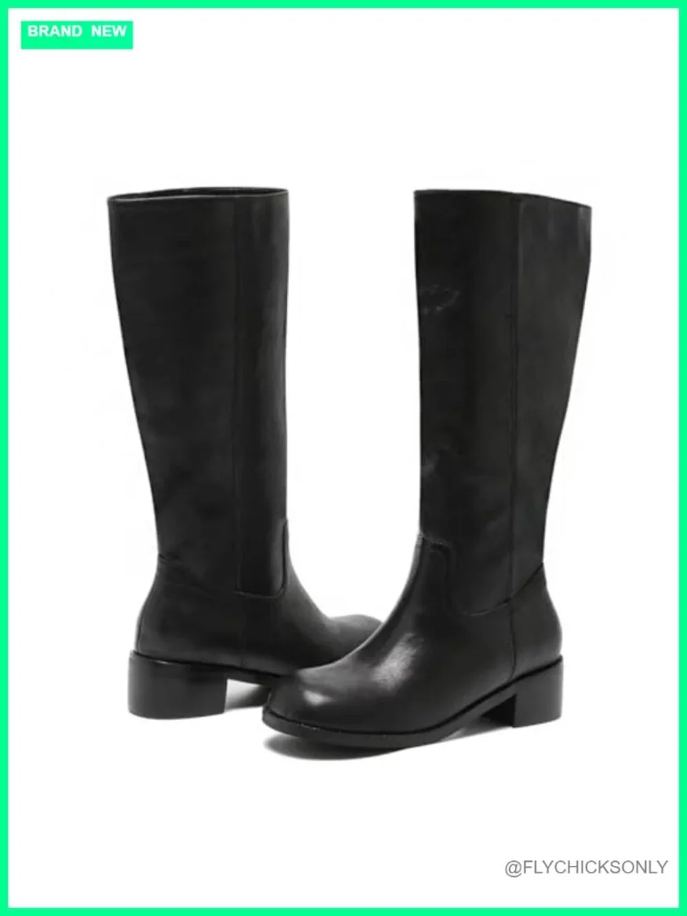 Women's Knee High Boots Square Toe Wide Calf Chunky Block Heel Platform Pull On