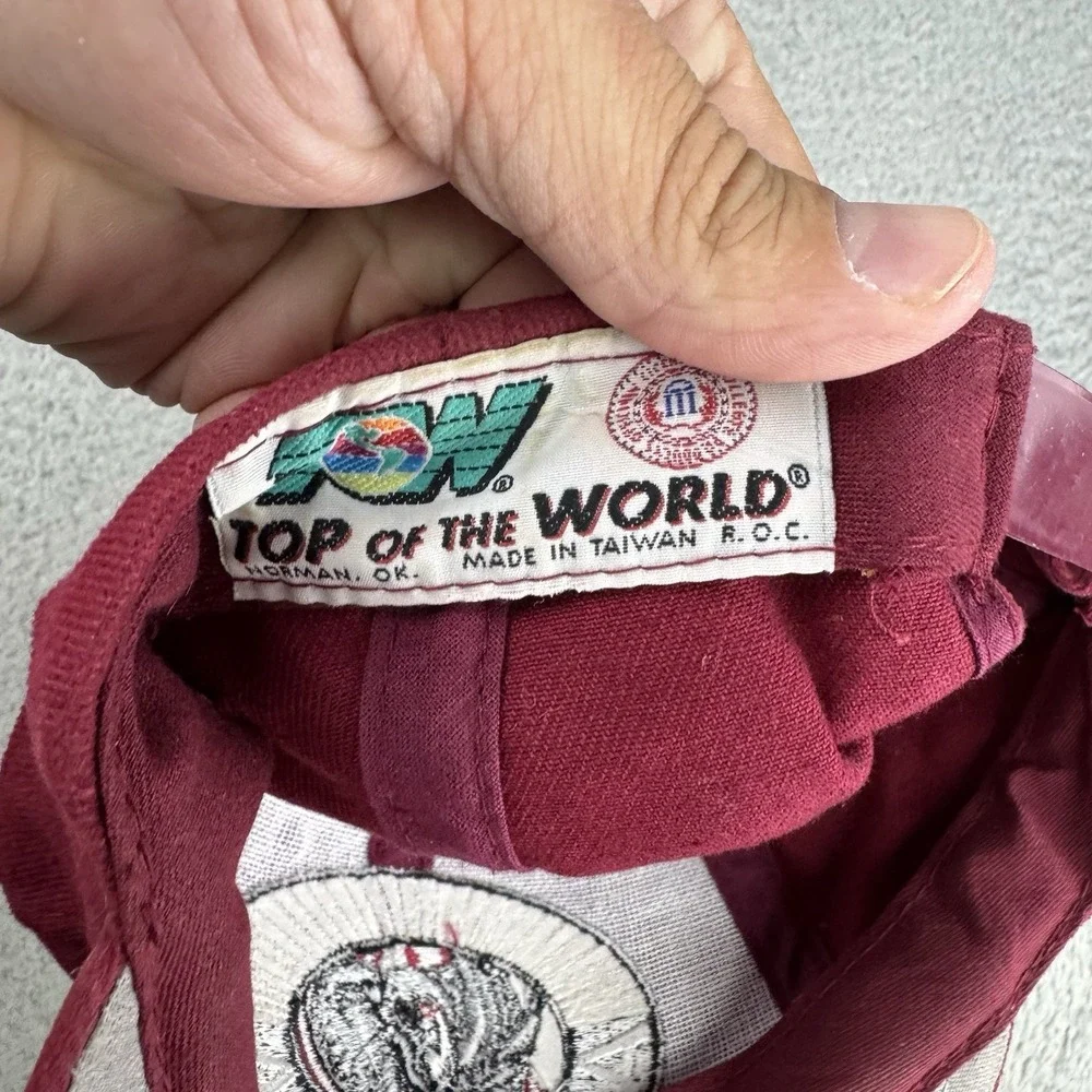 Vintage Alabama Crimson Tide Snapback Hat Maroon Embroidered Patch Logo TOTW