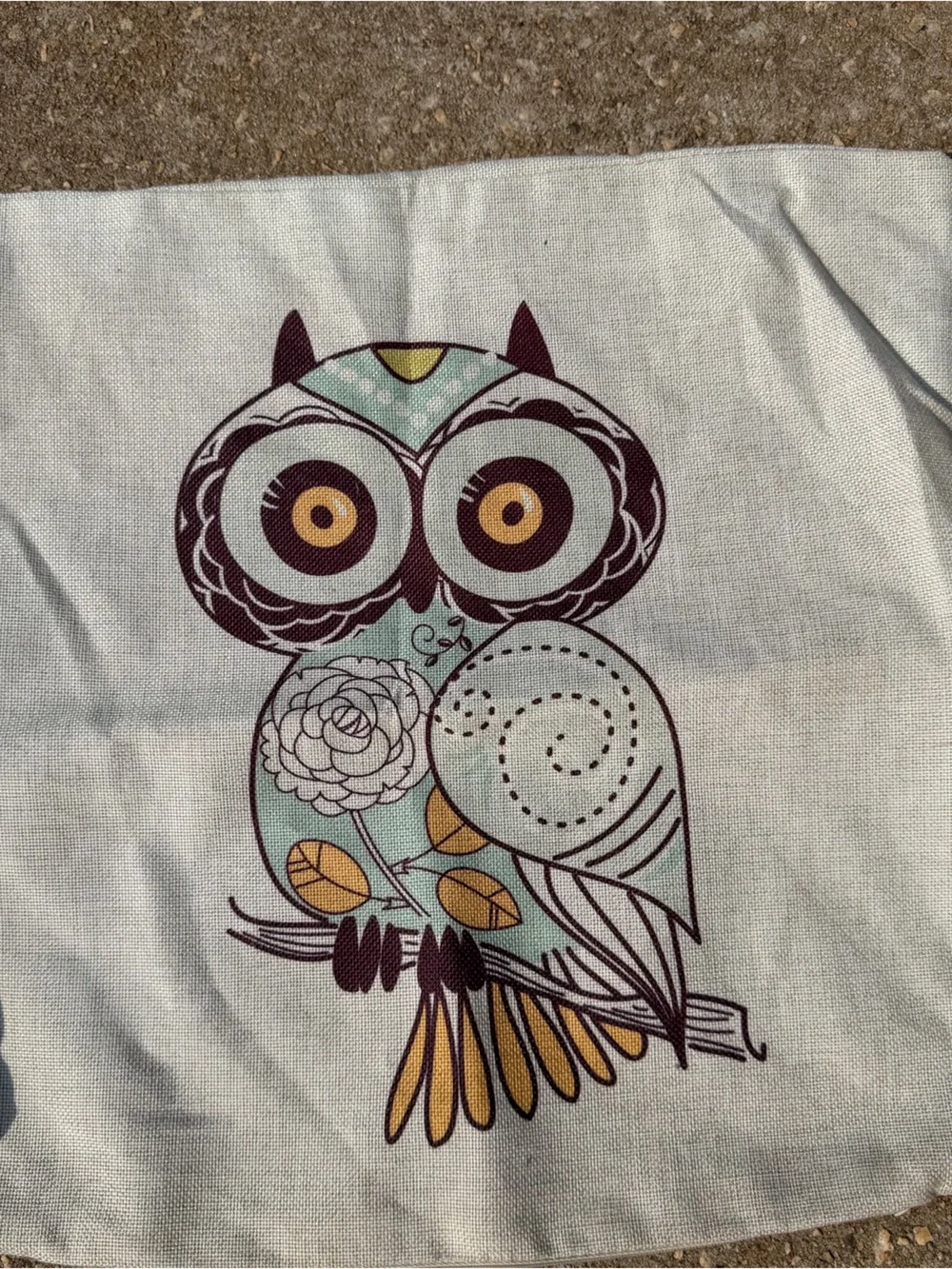 Decorative Owl Throw Pillow Covers in Light Blue and Purple - Unbranded