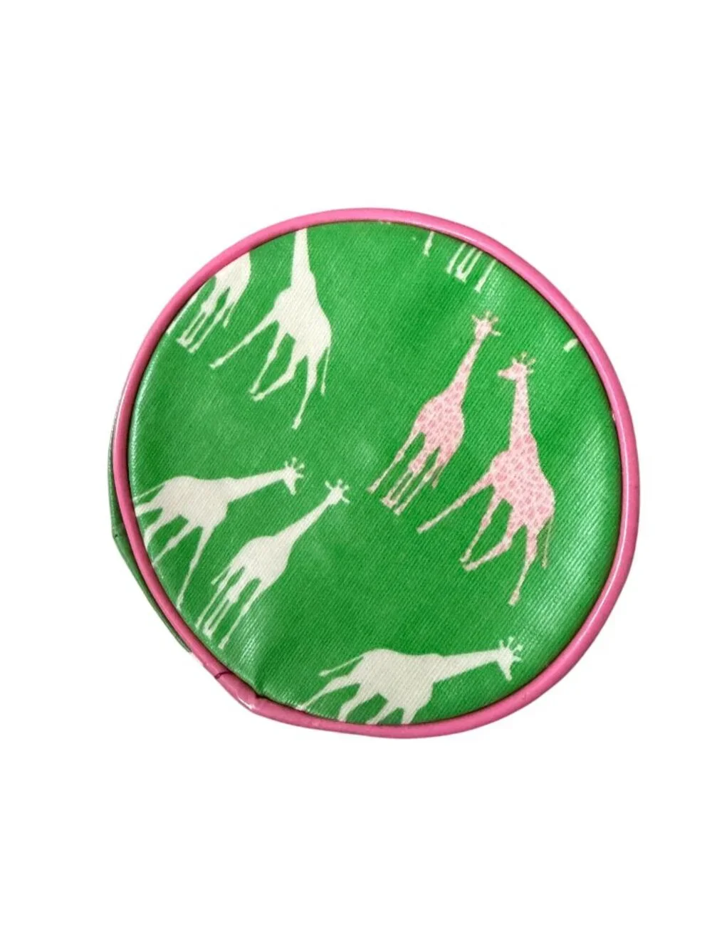 MUDPIE Green Giraffe Floral Travel Zip Jewelry Case