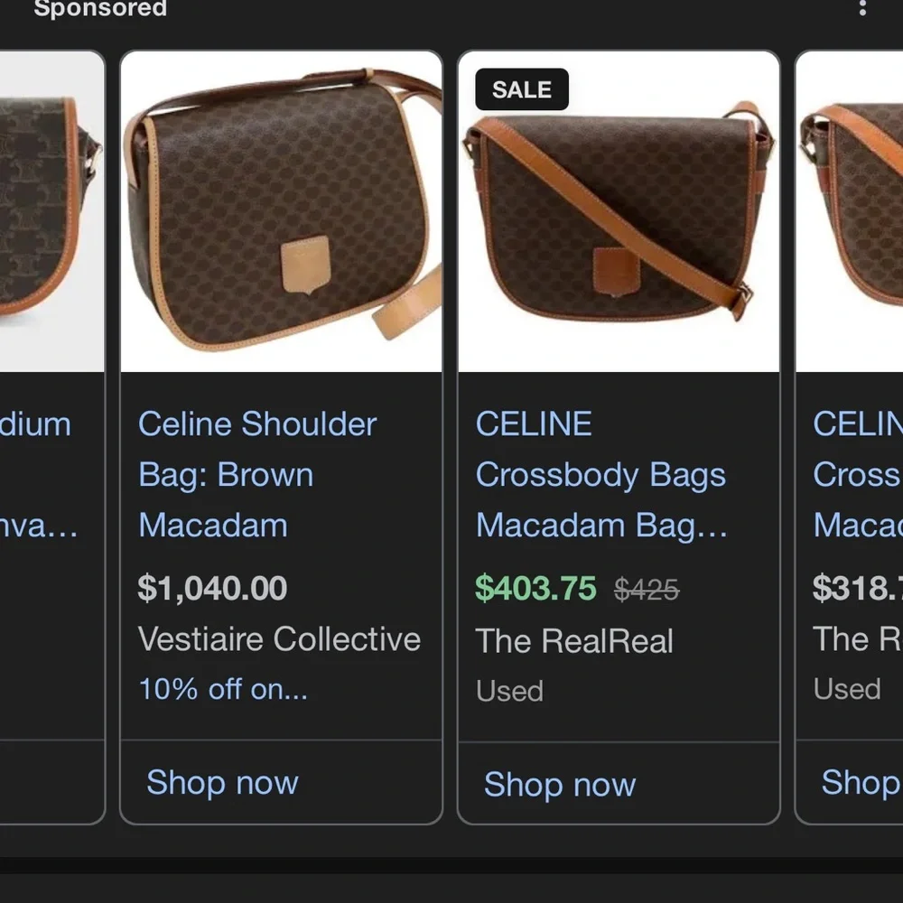 CELINE Vintage Macadam Crossbody (excellent‎ condition)