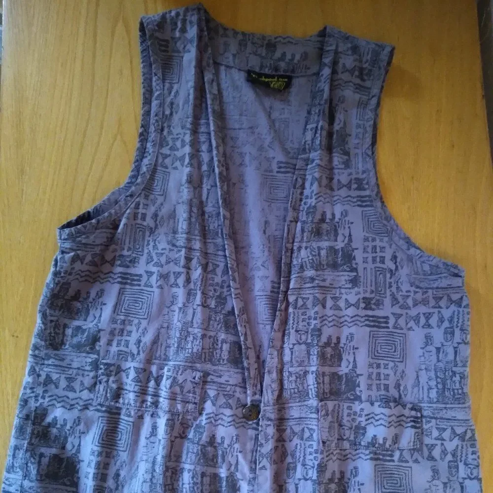 Vintage Rockpool Easter Island Tribal Pattern Vest
