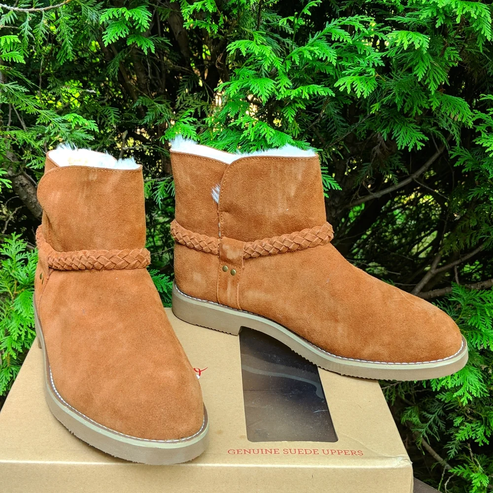 Style & Co. Fur-lined Leather Ankle Booties
