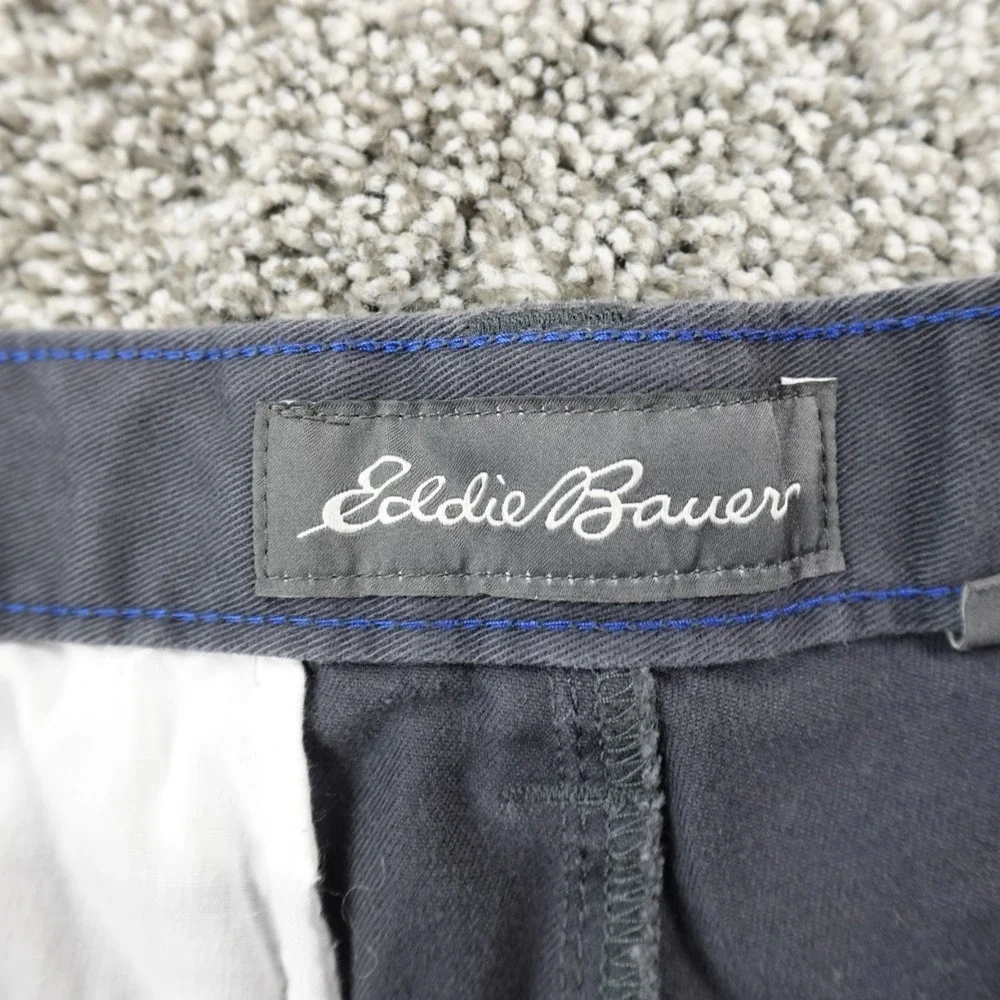 Eddie‎ Bauer Shorts Mens 34 Gray Chino Hiking Outdoor Flat Front Trail Camp Trek