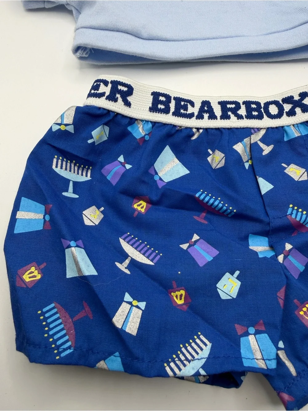 2000s Build-A-Bear Hanukkah Pajamas Printed Shorts Set Retired Stuffed Animal