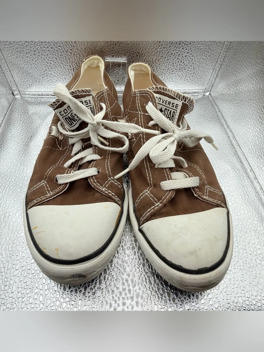 Converse Brown Low-Top Sneakers with White Accents