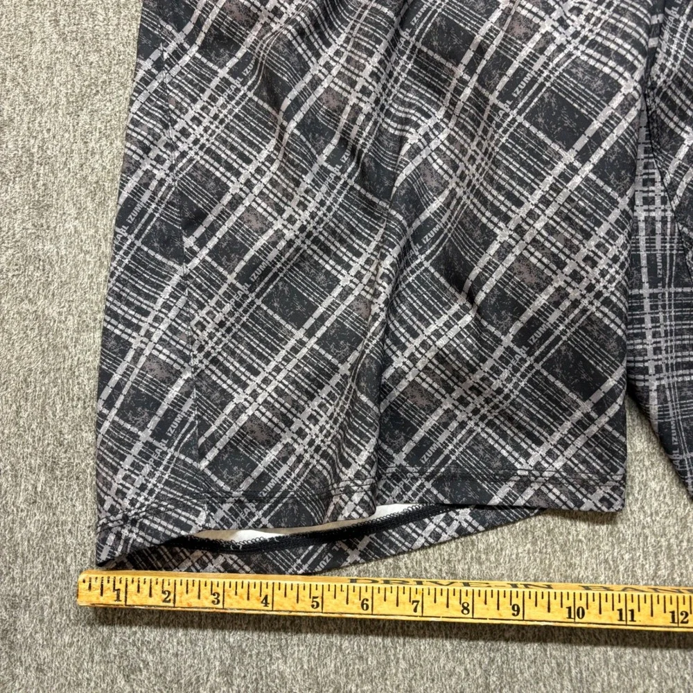 Pearl‎ Izumi Cycling Shorts Mens XL Black Gray Plaid Padded MTB Baggy
