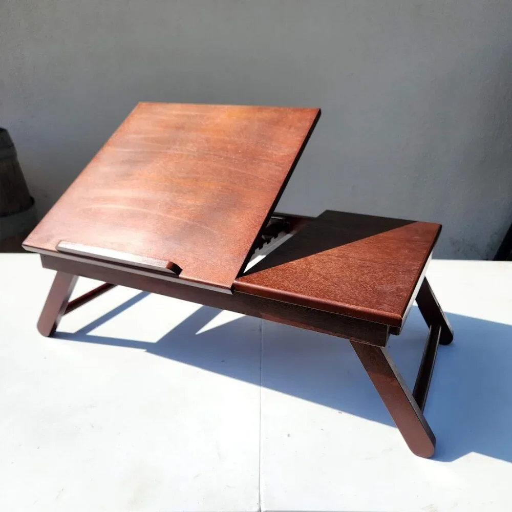 NEW Walnut Winsome Alden Bed Laptop Tray Lap Desk Reading Workstation W/ Drawer