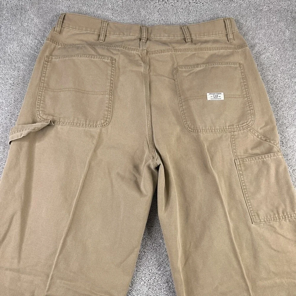 VINTAGE Gap Pants Mens 38x32 Brown Canvas Carpenter Baggy Skater Work Industrial