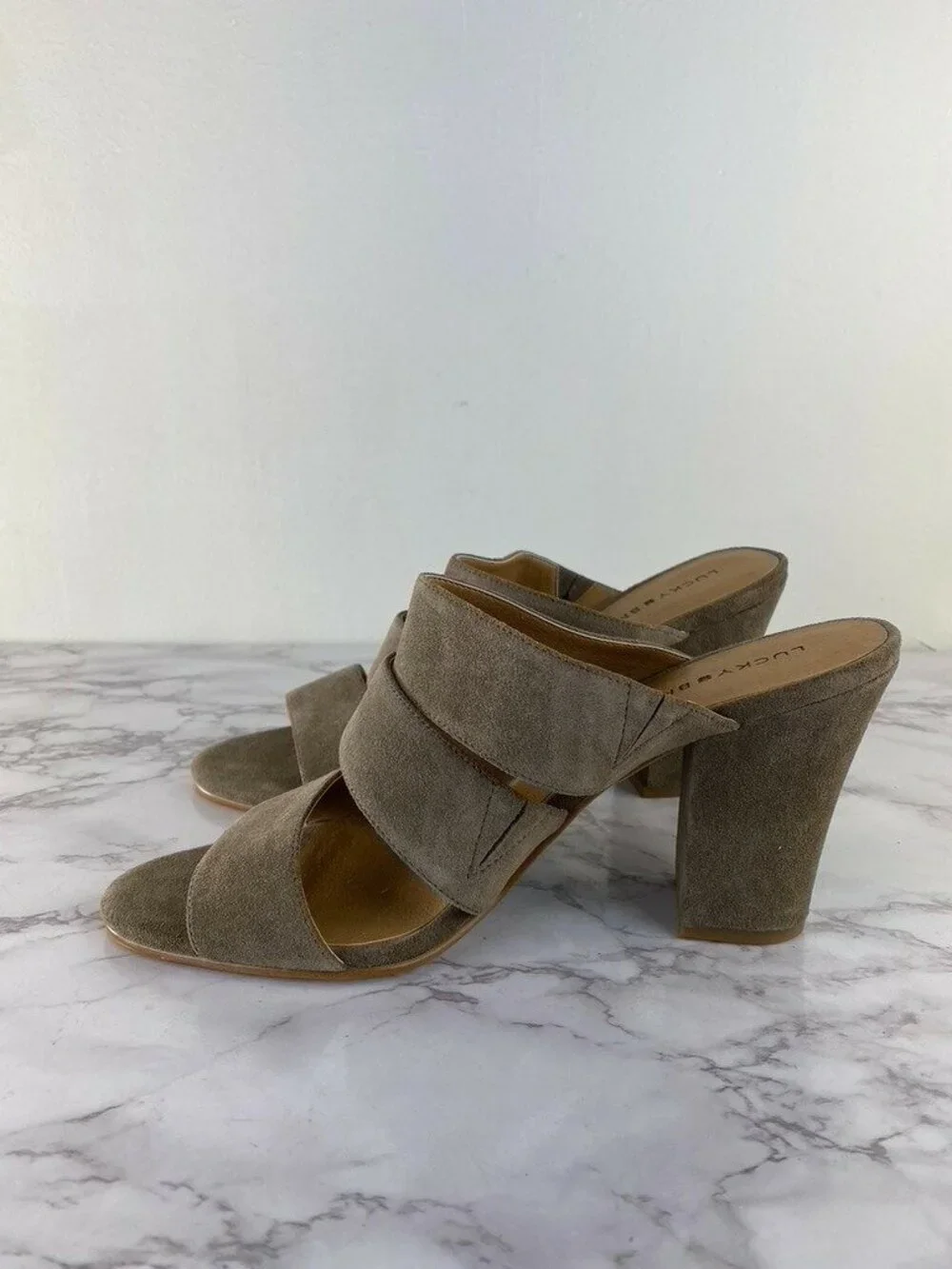 Lucky Brand chunky suede mule