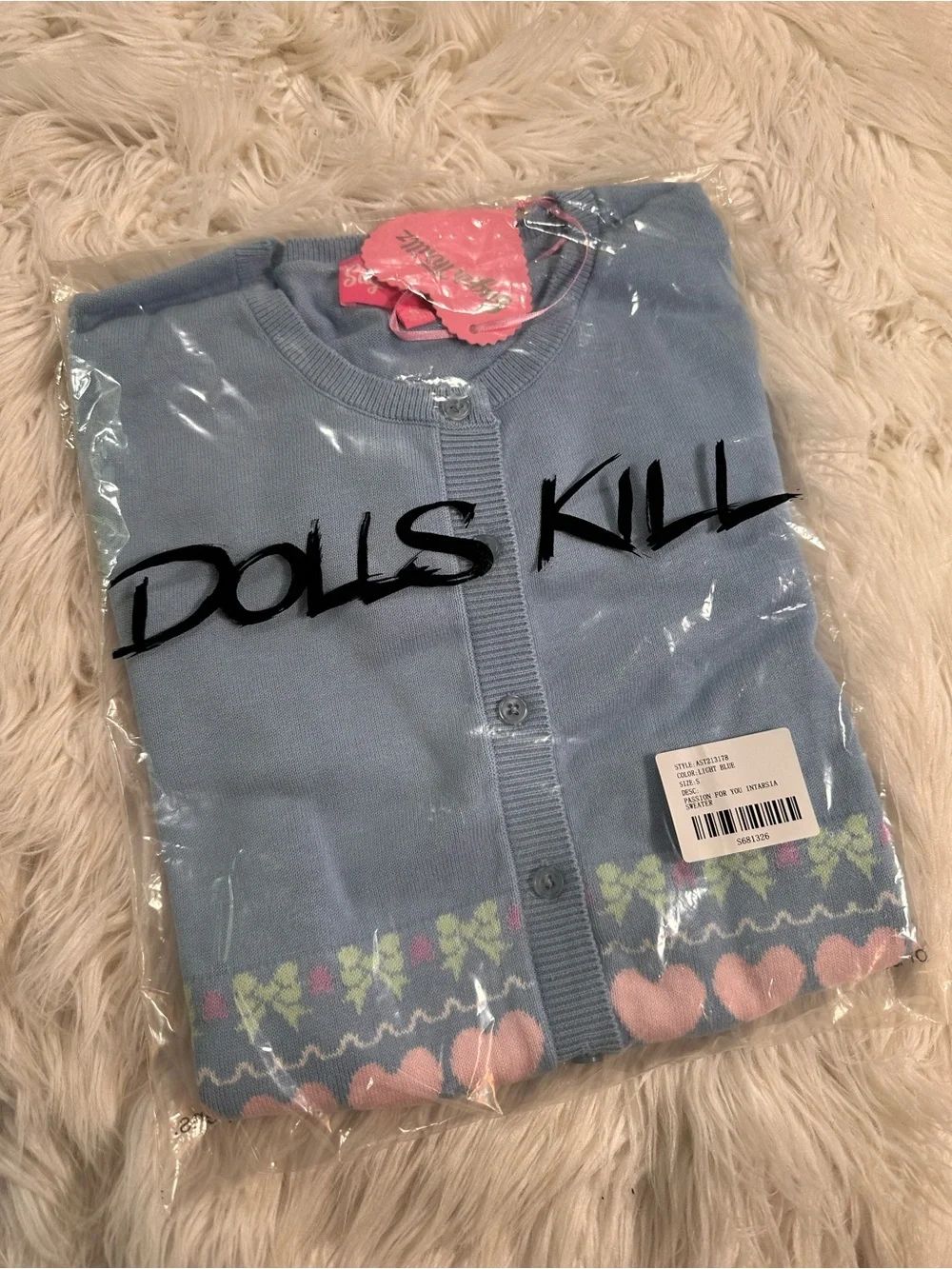 Dolls Kill • Sugar Thrillz Pastel Passion For You Intarsia Knit Sweater