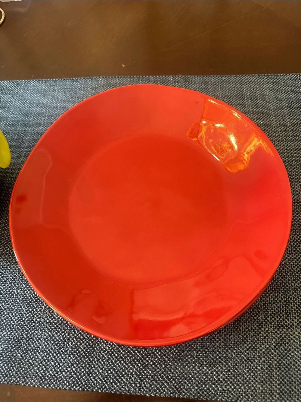 Crate & Barrel Set of 4 Red Dinner Plates