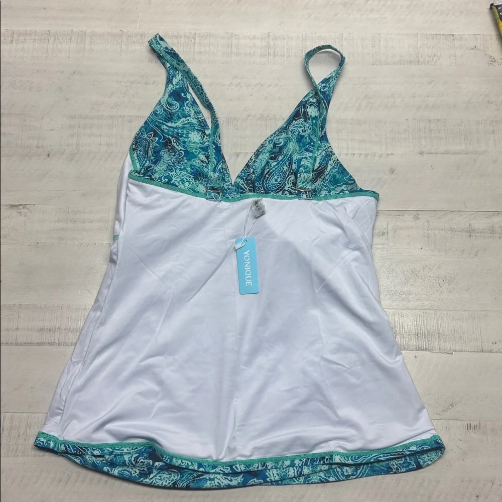 Yonique Plus Size Tummy Control Tankini Two Piece Bathing Suit Athletic Swimwear
