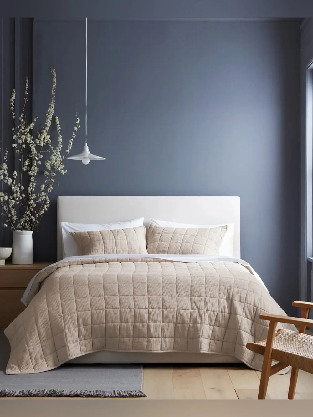 Quince Organic Cotton Box Quilt - Full / Queen size - Color: Dune