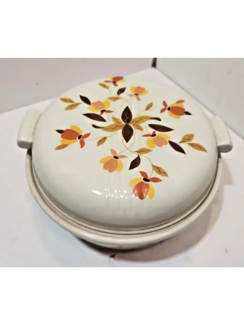 Vtg Hall Autumn Leaf Radiance Covered Casserole 2 QT 8.5