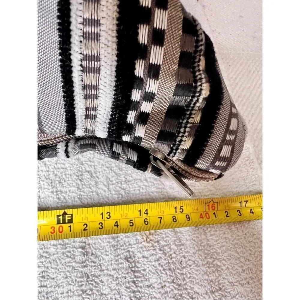 Ashley Furniture Black White & Gray Striped Zip Pillows Set of 2 EC Used on TV