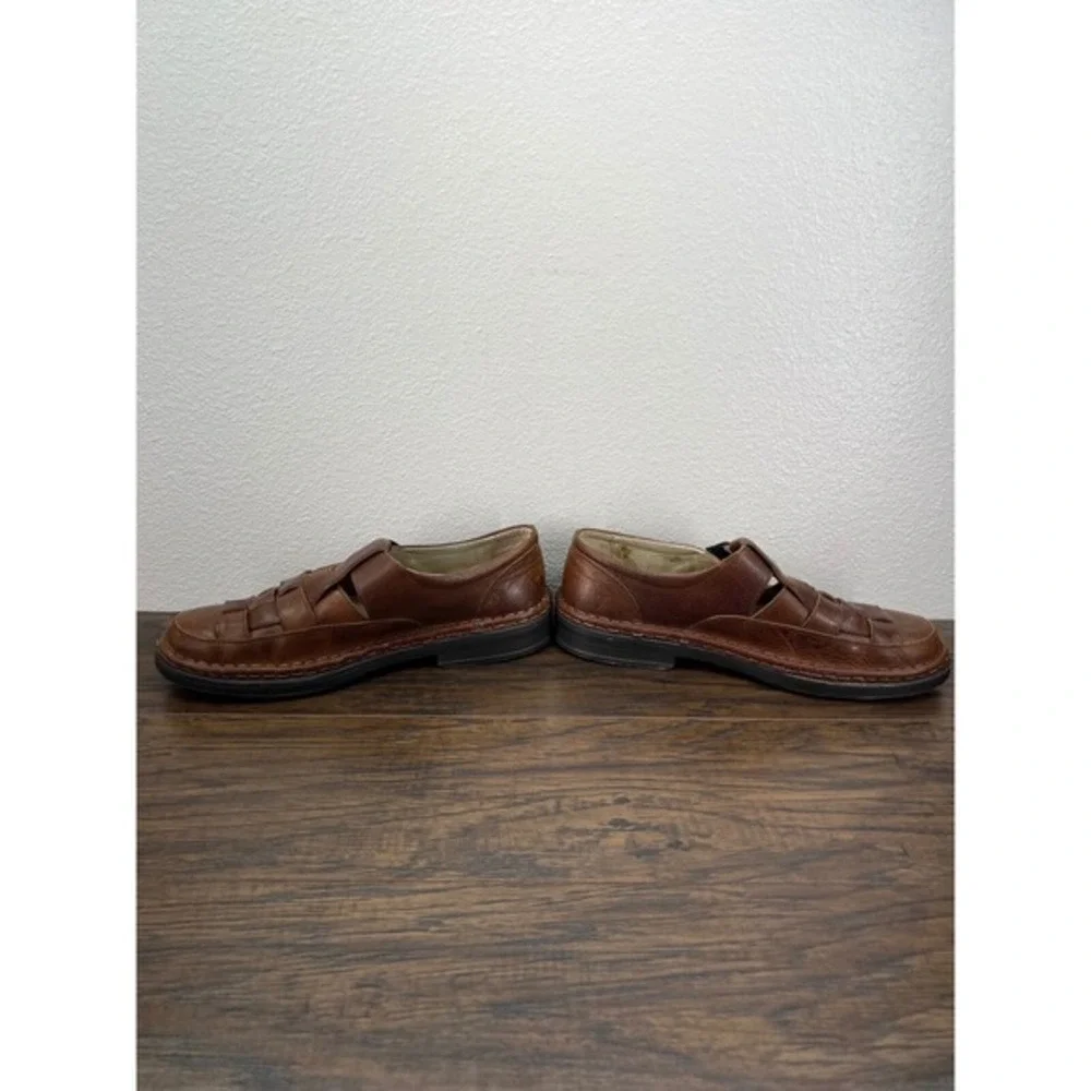 Walker Flex Comfort Men's Brown Leather Fisherman Weave Sandals EU 44‎ US 10