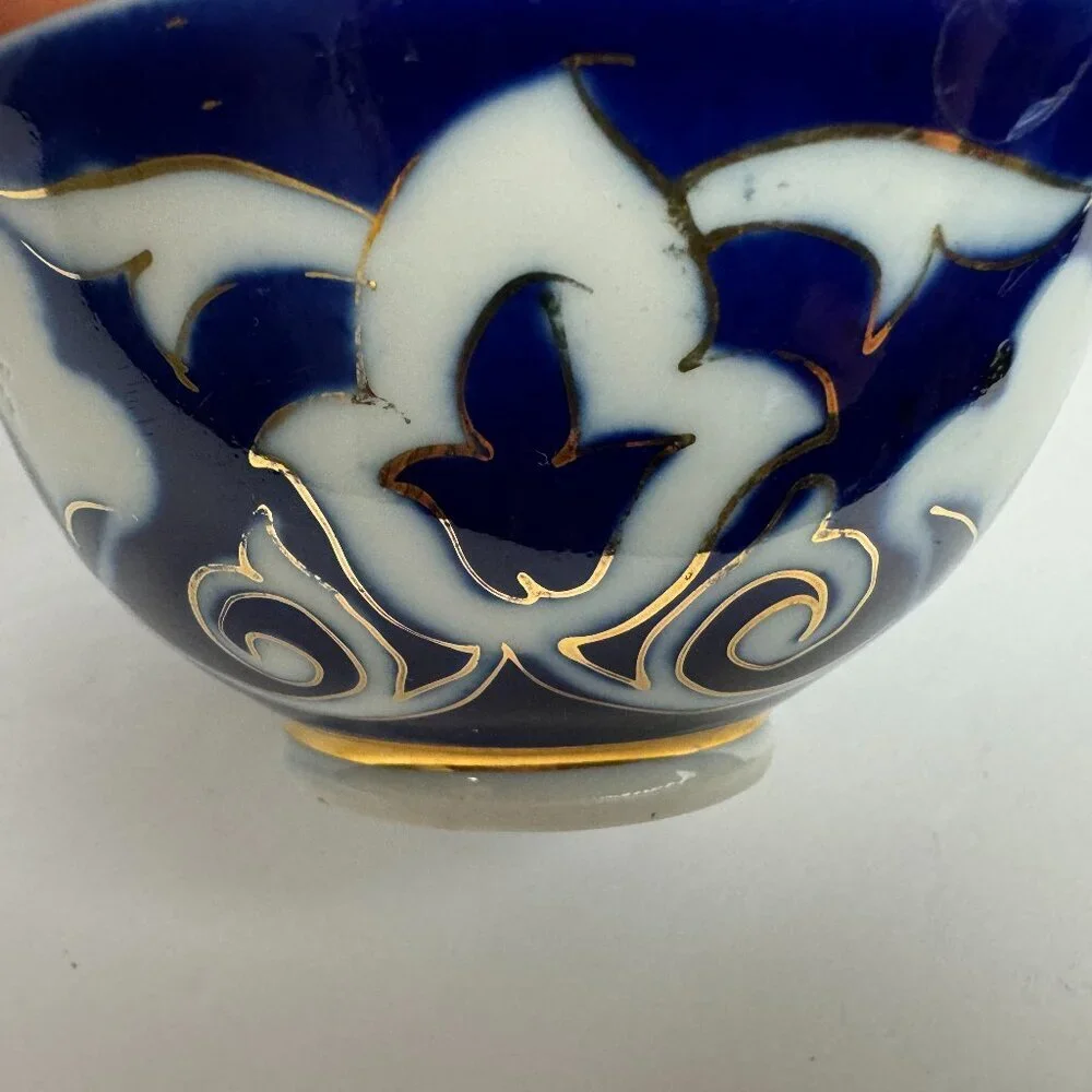 Vintage Uzbek Kazakh Tashkent Porcelain Tea Cup Pakhta