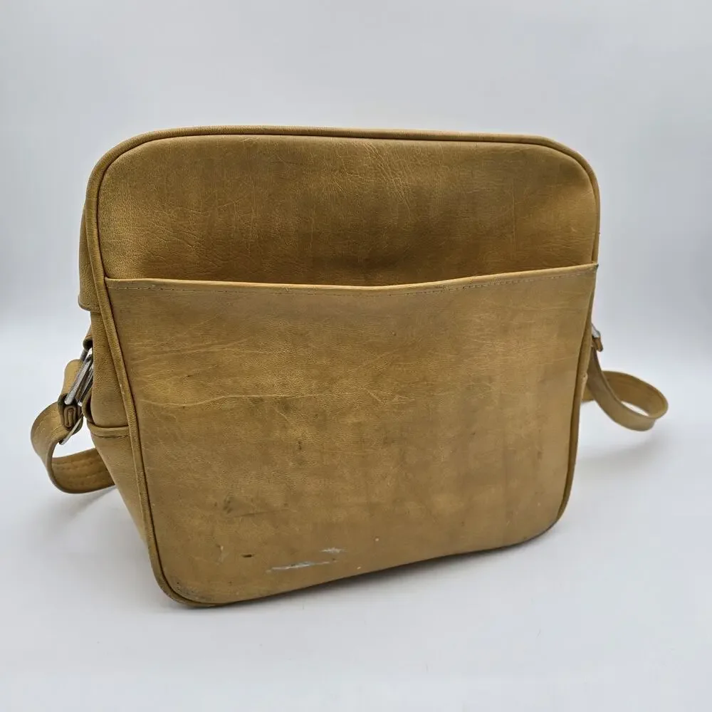 Vintage Leather Breifcase Mustard Yellow Carry On Messenger Bag Legal Samsonite