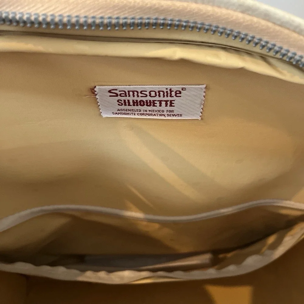 Vtg 1970s Beige Samsonite Silhouette Travel Carry On Luggage Tote Bag No Key