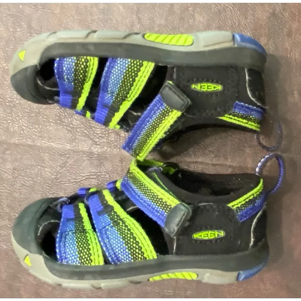 KEEN Toddler Newport H2 Water Sandals Blue Lime Green Sze C5 Estimated Play Shoe