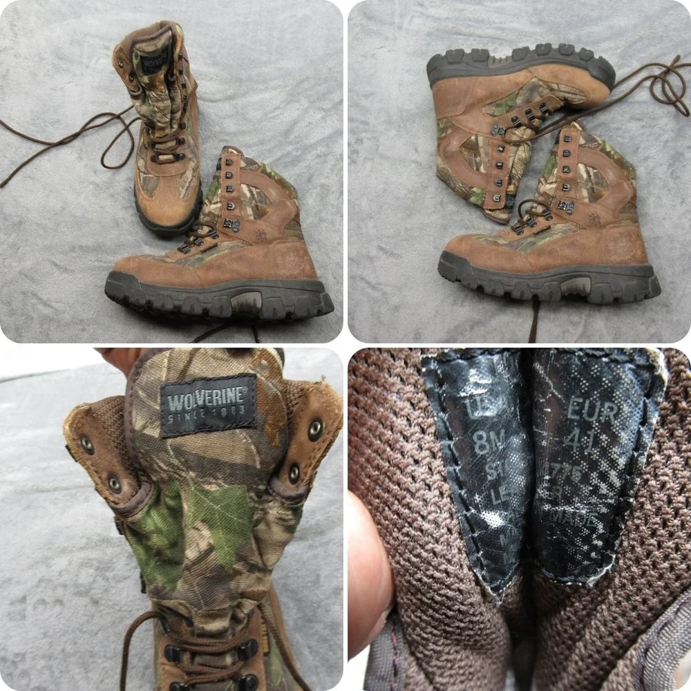 Wolverine GoreTex Boot Men 8 M Camo 600g Waterproof Hard Toe Insulated Work Hunt