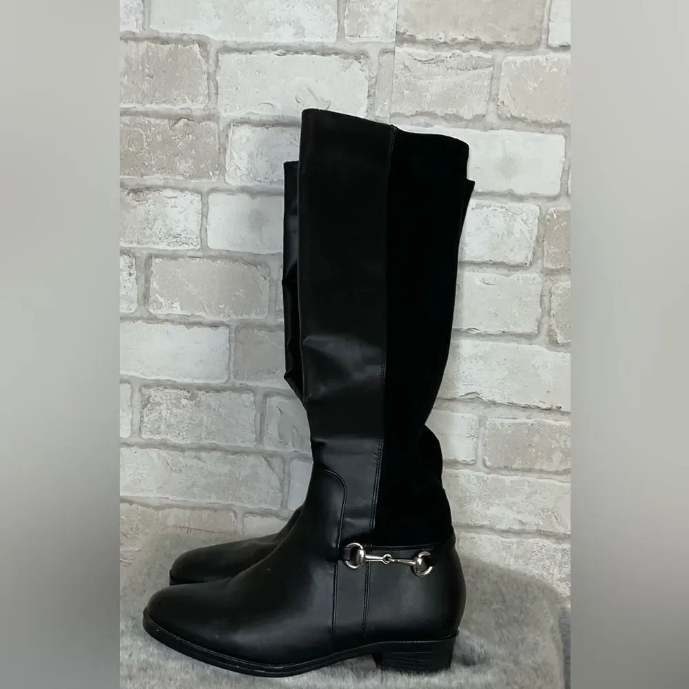Black Knee High Riding Boots Size 5.5