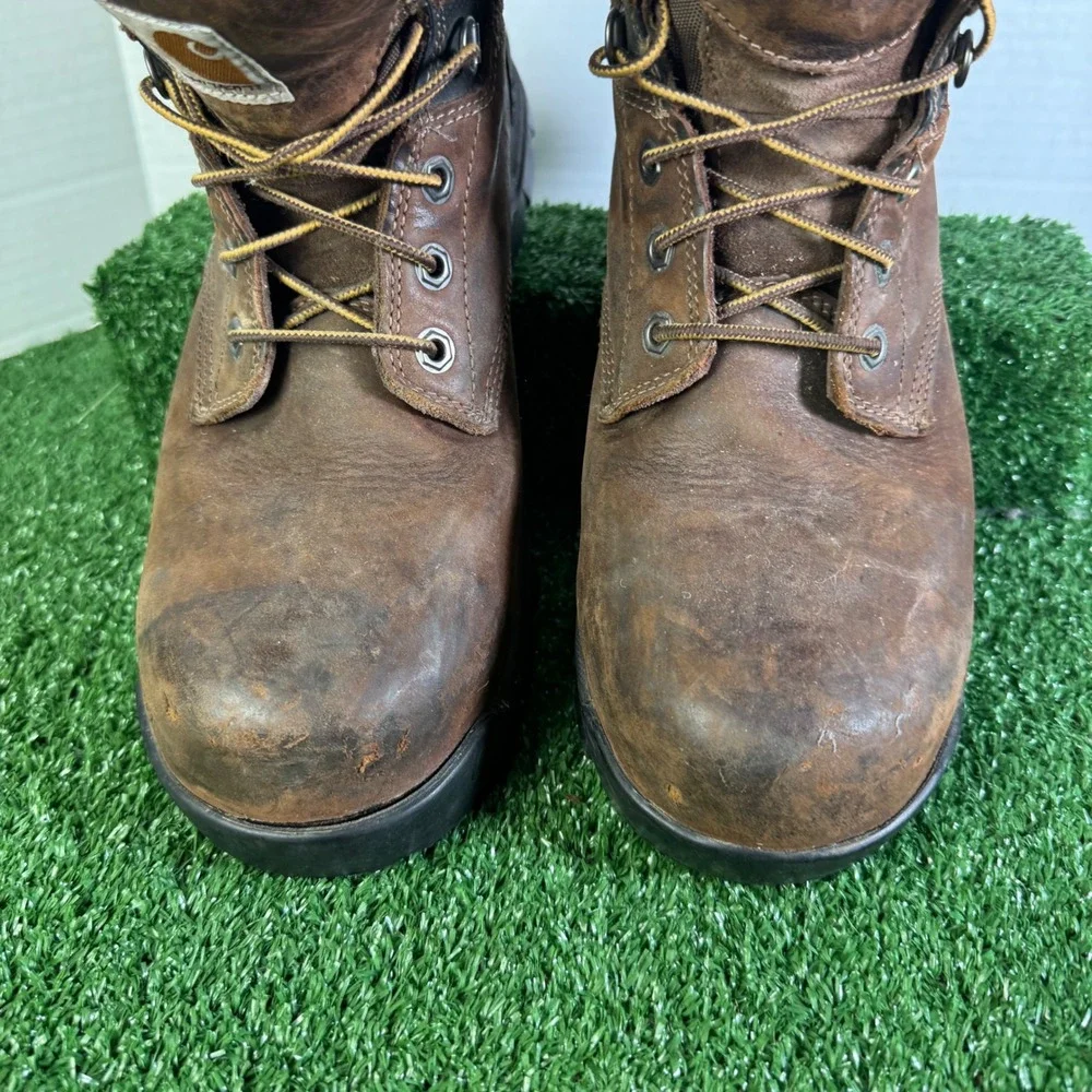 Carhartt Mens Brown Leather Composite Toe Rugged Flex Work Boots Size 11 M