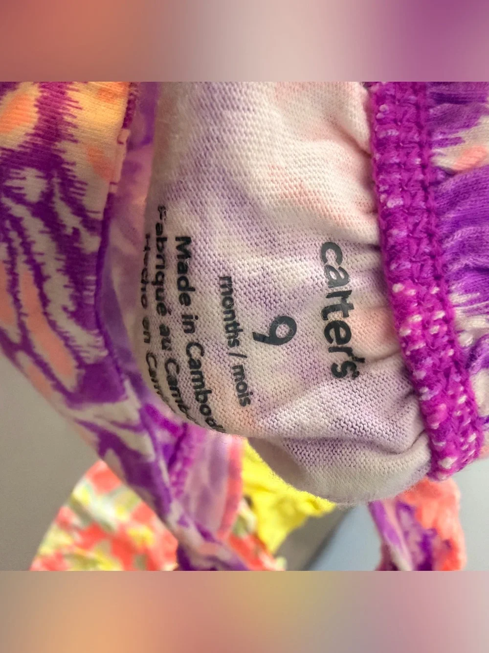 Carters sizes lot from