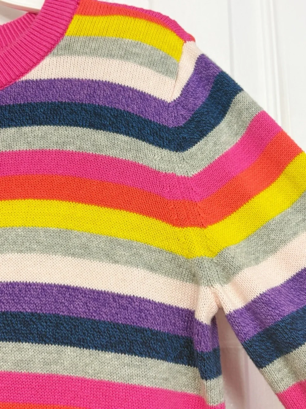 GAP Kids Colorful Pink Multi Crazy Stripe Long Sleeve Sweater Dress XXL