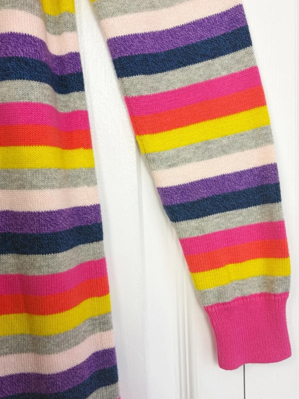 GAP Kids Colorful Pink Multi Crazy Stripe Long Sleeve Sweater Dress XXL