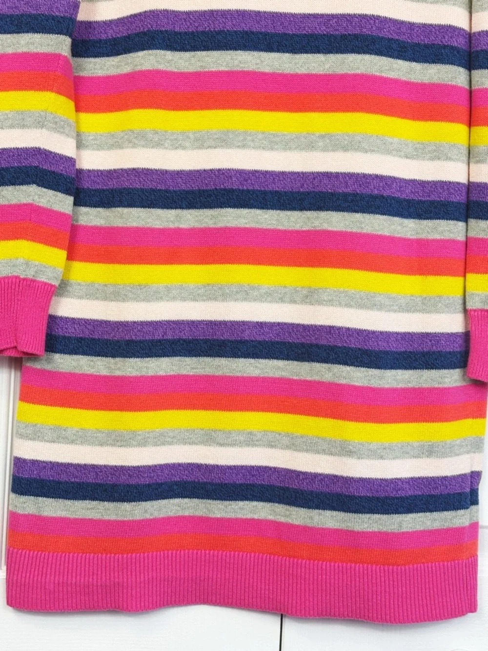 GAP Kids Colorful Pink Multi Crazy Stripe Long Sleeve Sweater Dress XXL