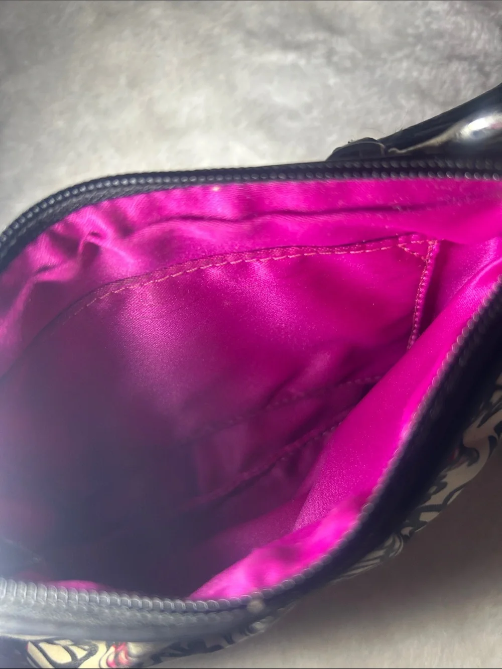 Coach Black & Red Floral Canvas Wristlet