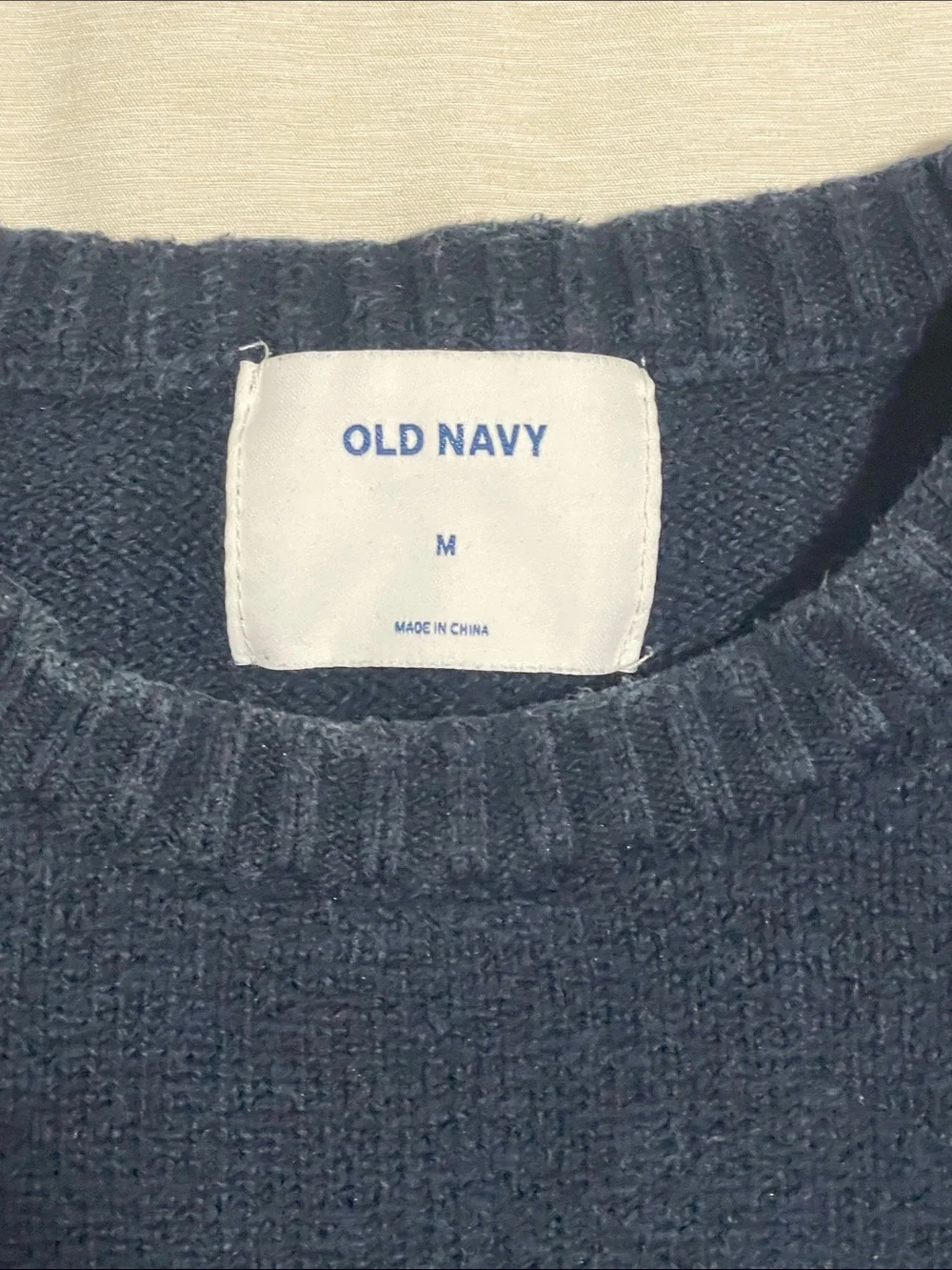 Old Navy Men's Navy and White Fair Isle Crewneck Sweater