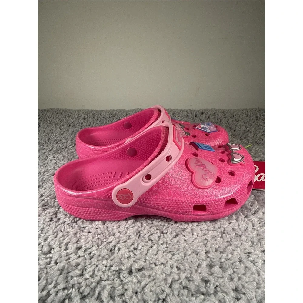 Crocs Kids Mattel Pink Barbie Classic Clogs 211406-90H Size J3 nwt