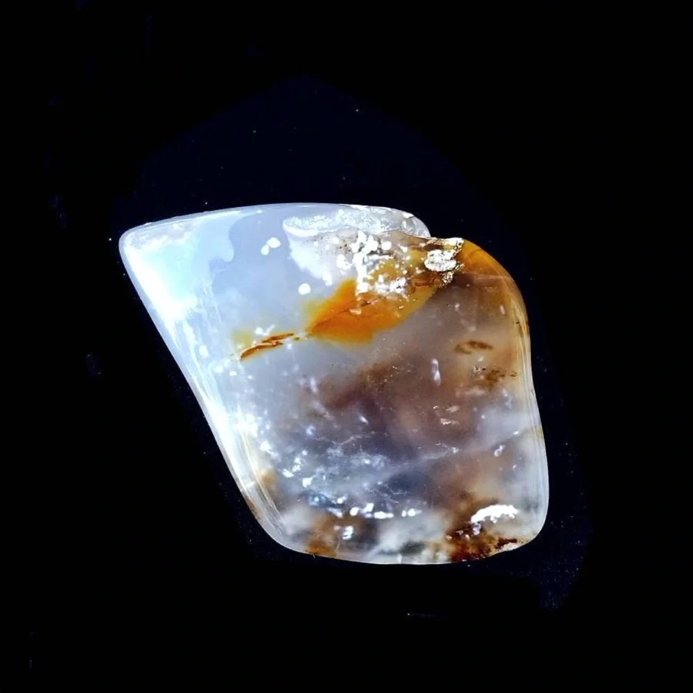 Rare Natural Montana Blue Agate With Brecciated Jasper Tumbled Stone‎ Crystal A+