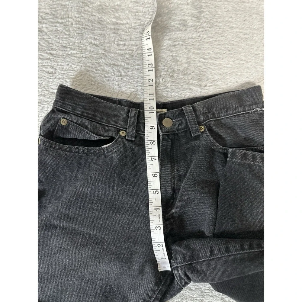 LL Bean Women's Black Straight Denim Jeans Size 4 Regular 26x28‎ Pants Cotton