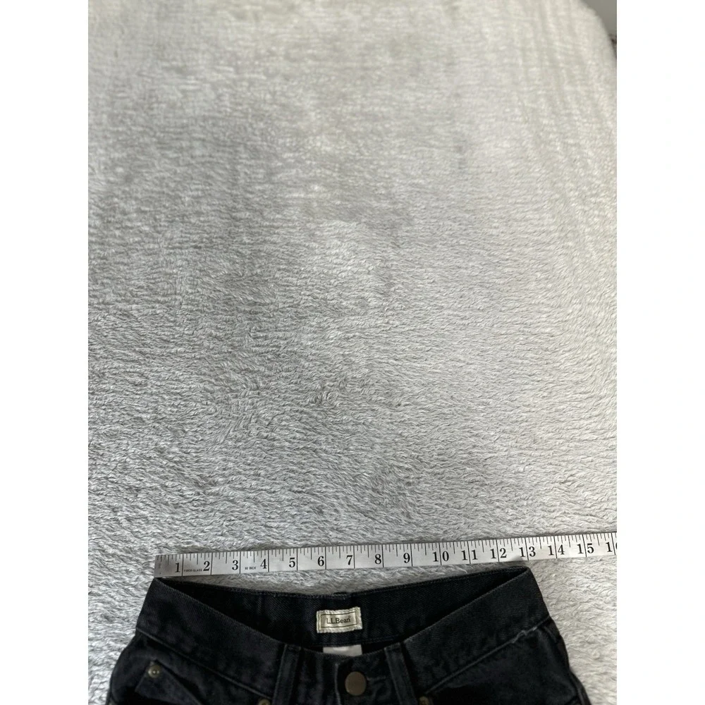 LL Bean Women's Black Straight Denim Jeans Size 4 Regular 26x28‎ Pants Cotton