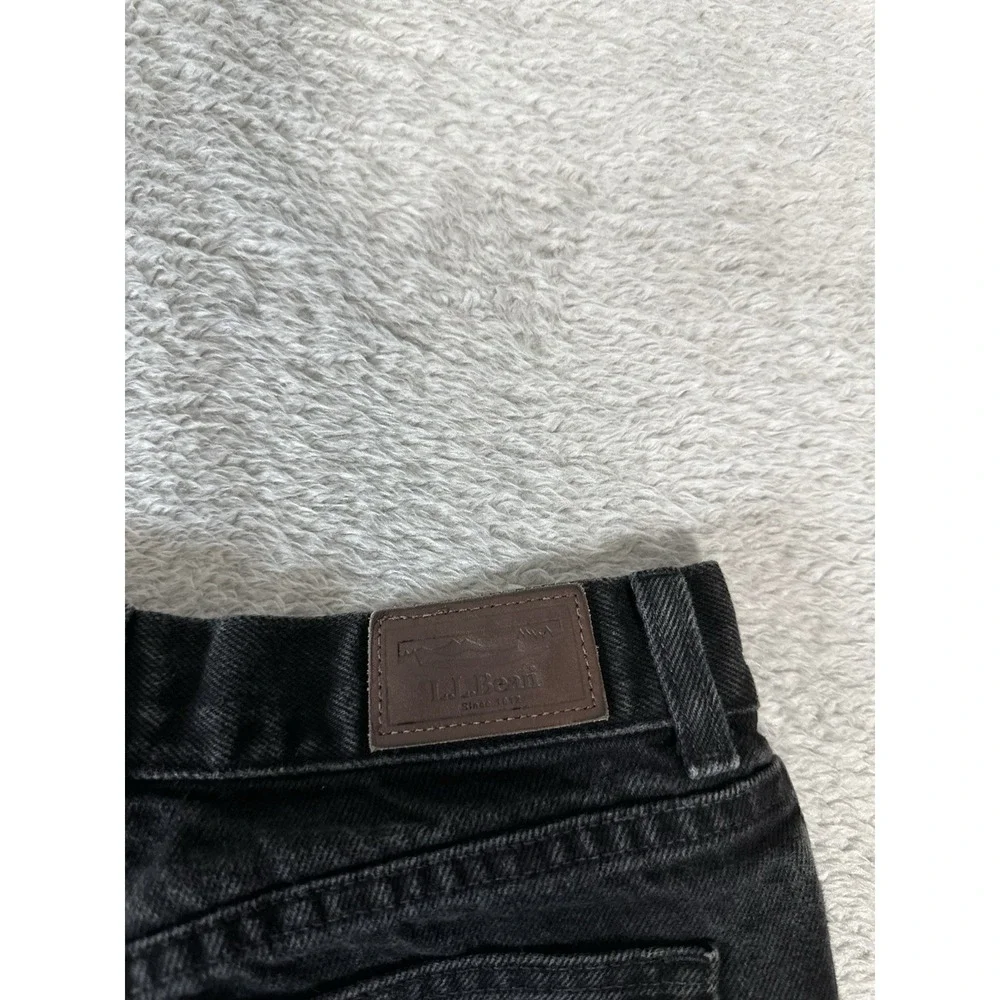 LL Bean Women's Black Straight Denim Jeans Size 4 Regular 26x28‎ Pants Cotton