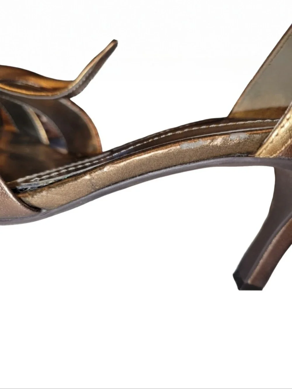 Naturalizer Princeton Copper Metallic Leather T-Strap Sandals N5 Comfort Size 8