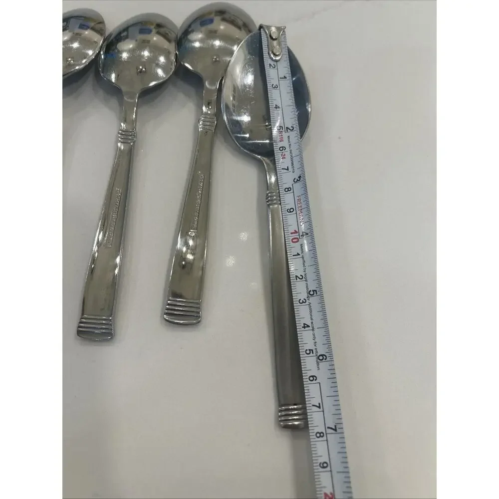 Vtg‎ Wallace NAPOLI-FROST Stainless 18/10 Set of 4 Flatware 7” Dessert Spoons